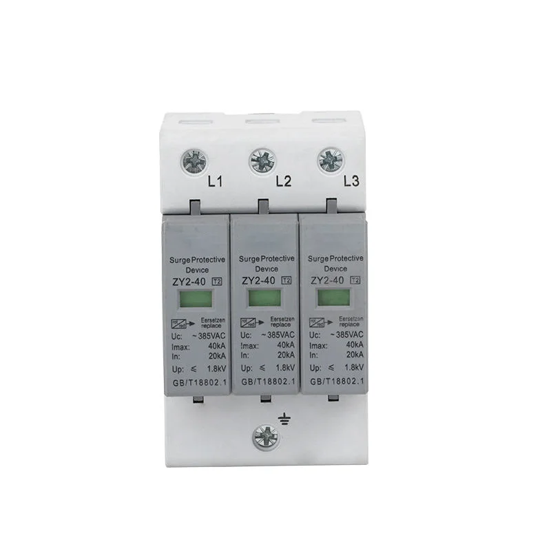 40ka surge protector 385v ac industrial spd t2 lightning arrester